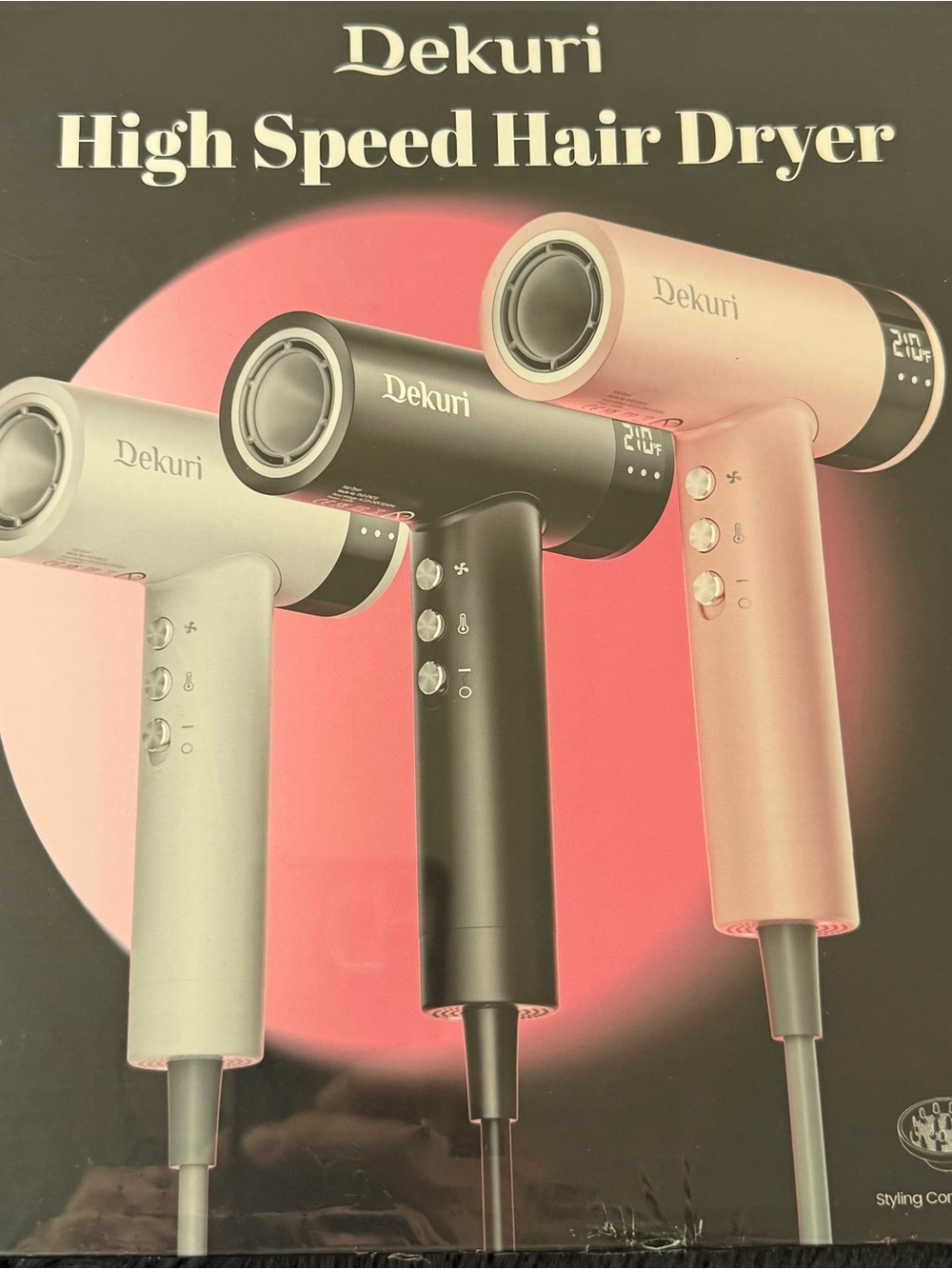 Professional Dekuri black High-Speed Hair Dryer -
